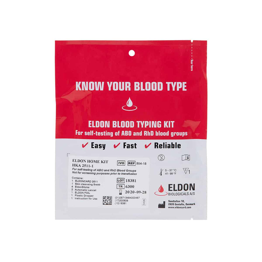 EldonCard® Blood Typing Kit